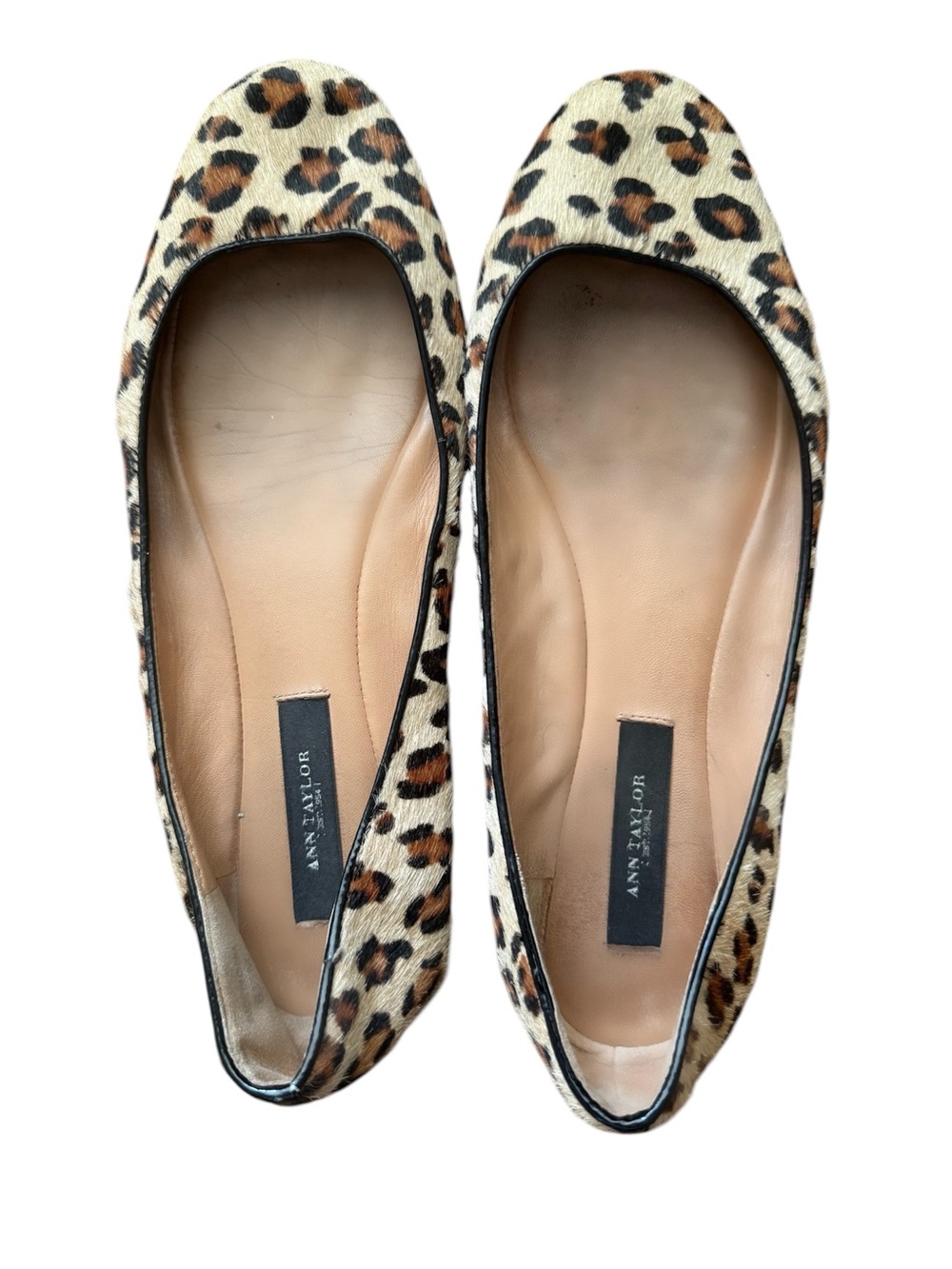 Ann Taylor Leopard Print Ballet Flats - Tan/Black 6.5